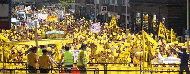 Protest gegen die Schließung der Uni in Kiel. Juli 2010.