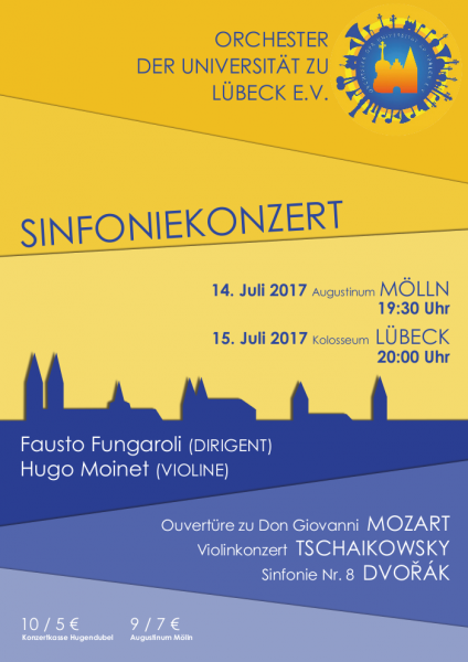 Plakat zu den Konzerten des Orchesters der Universität am 14./15. Juli 2017.