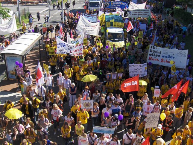 Proteste zum Erhalt der Uni Lübeck 2010