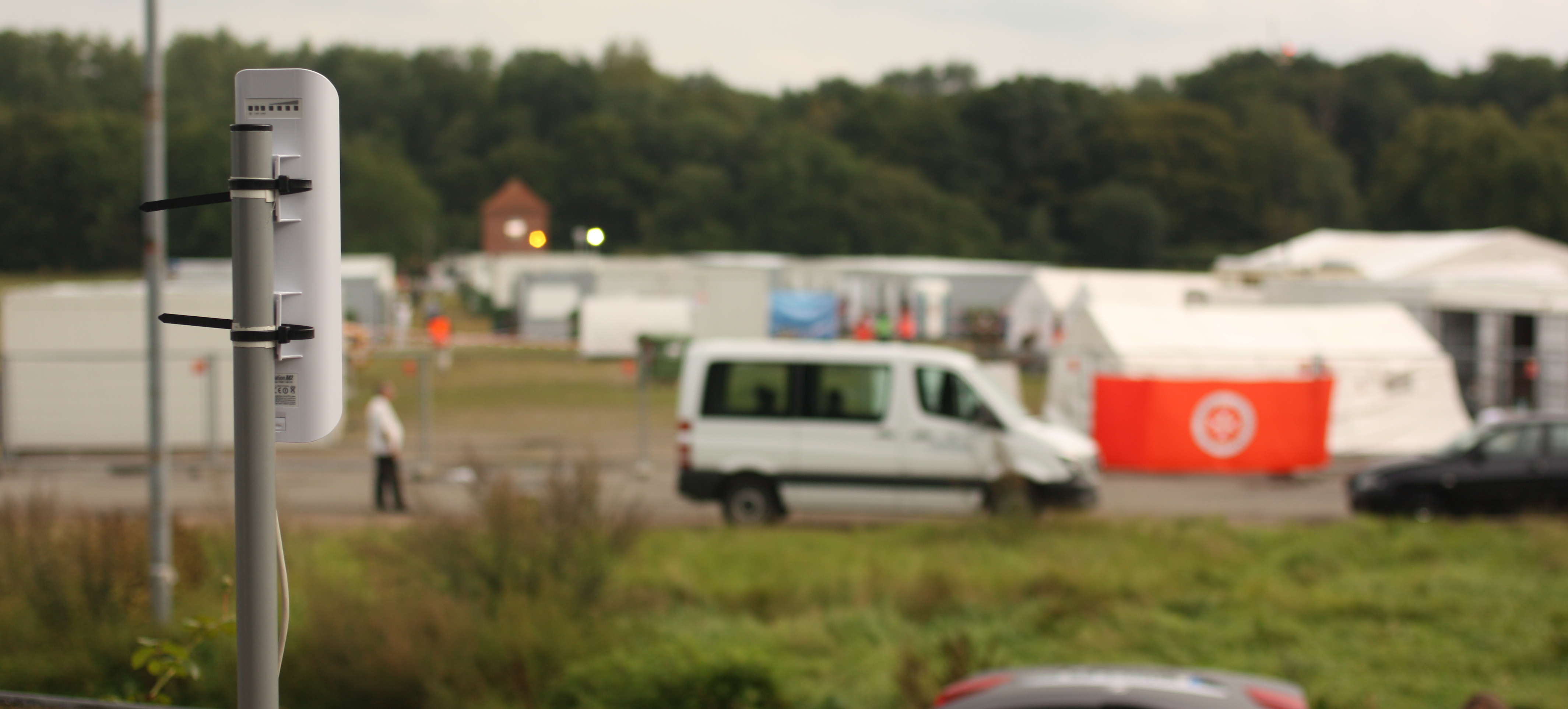 Freifunk an der Ertaufnahmeeinrichtung auf dem Volksfestplatz